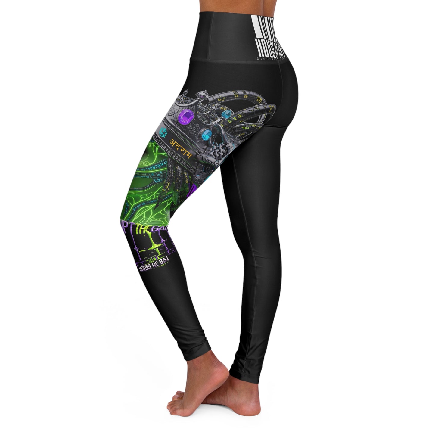 House of Raj “Disrupt the Galaxy” Alien Amirrazul Vibe High-Waisted Yoga Leggings 👽✨ | Trendy Fitness Leggings, Workout Gear, Gift for Yogis, Festival Wear, Unique Sportswear