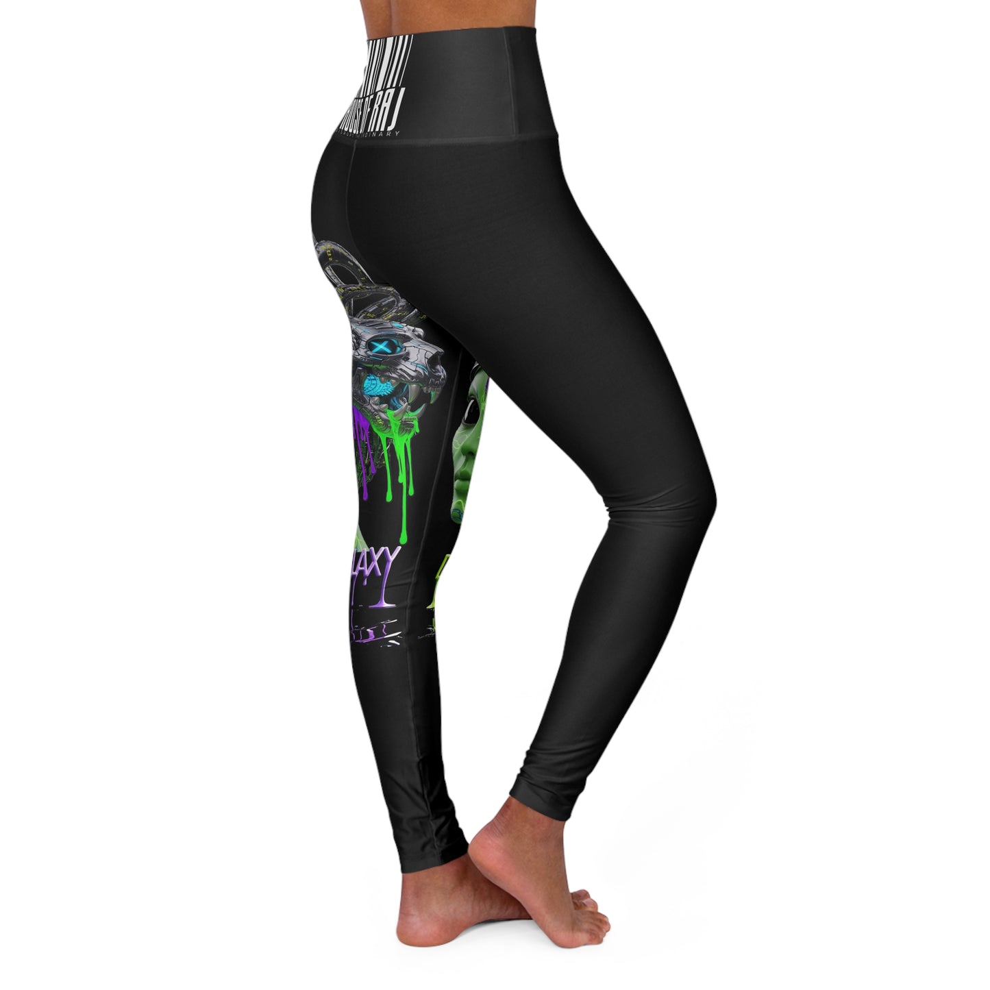 House of Raj “Disrupt the Galaxy” Alien Amirrazul Vibe High-Waisted Yoga Leggings 👽✨ | Trendy Fitness Leggings, Workout Gear, Gift for Yogis, Festival Wear, Unique Sportswear