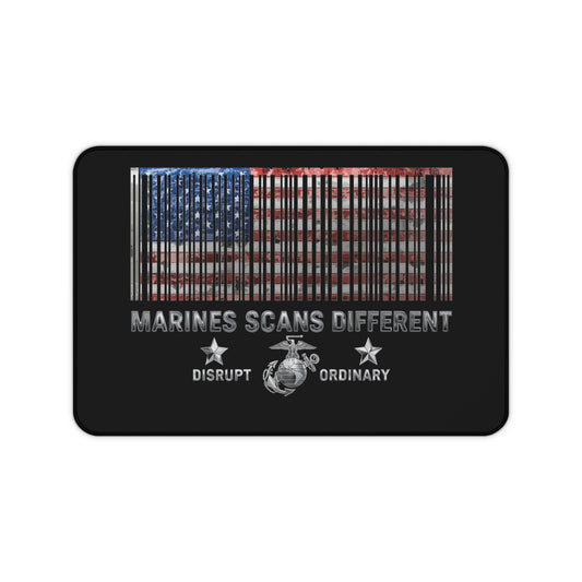House of Raj Marines Scans Different Desk Mat - Marine Themed, USA Flag, Perfect for Veterans, Gift for Marines, Home Office Decor, Unique Military Decor