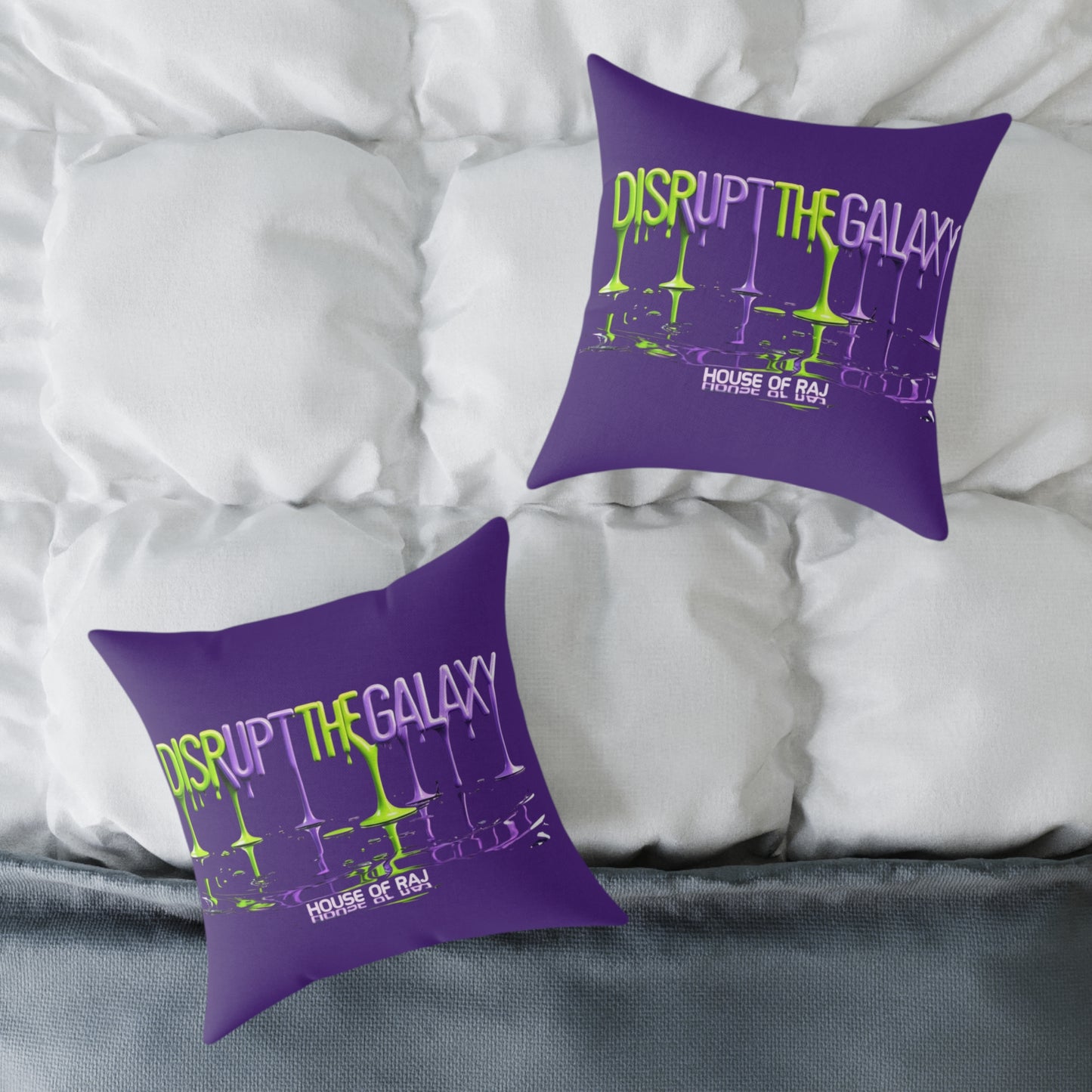 House of Raj “Disrupt the Galaxy: Cosmic Vibe” Pillow 🌠, Fun Living Room Cushion, Disrupt the Galaxy Home Accent, Unique Gift for Space Lovers