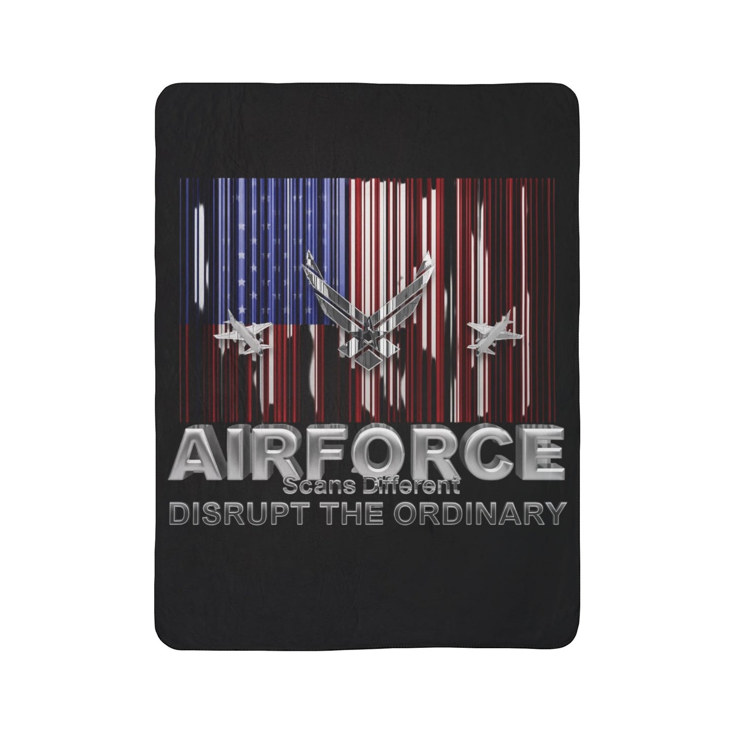 House of Raj “Disrupt the Ordinary” Air Force Scans Different Fleece Sherpa Blanket, Cozy Military Throw for Veterans, Home Decor, Gift for Airmen, Patriotic Blanket