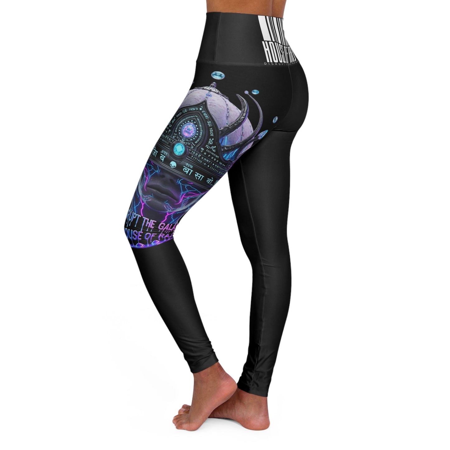 House of Raj “Disrupt the Galaxy” Alien Z High-Waisted Yoga Leggings 👽🌌 - Stylish & Comfortable for Fitness, Workout, Meditation, Athleisure, Gift for Yogis