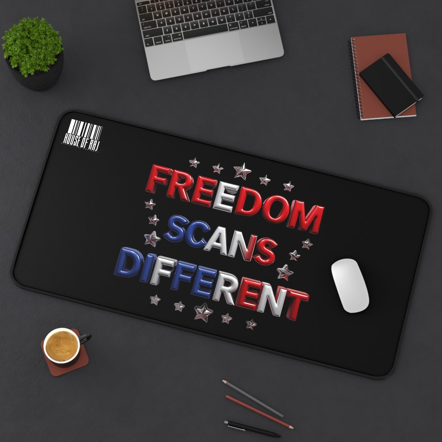 House of Raj Freedom Scans Different Desk Mat, Office Decor, Gamer Mat, Custom Mouse Pad, Gift for Dad