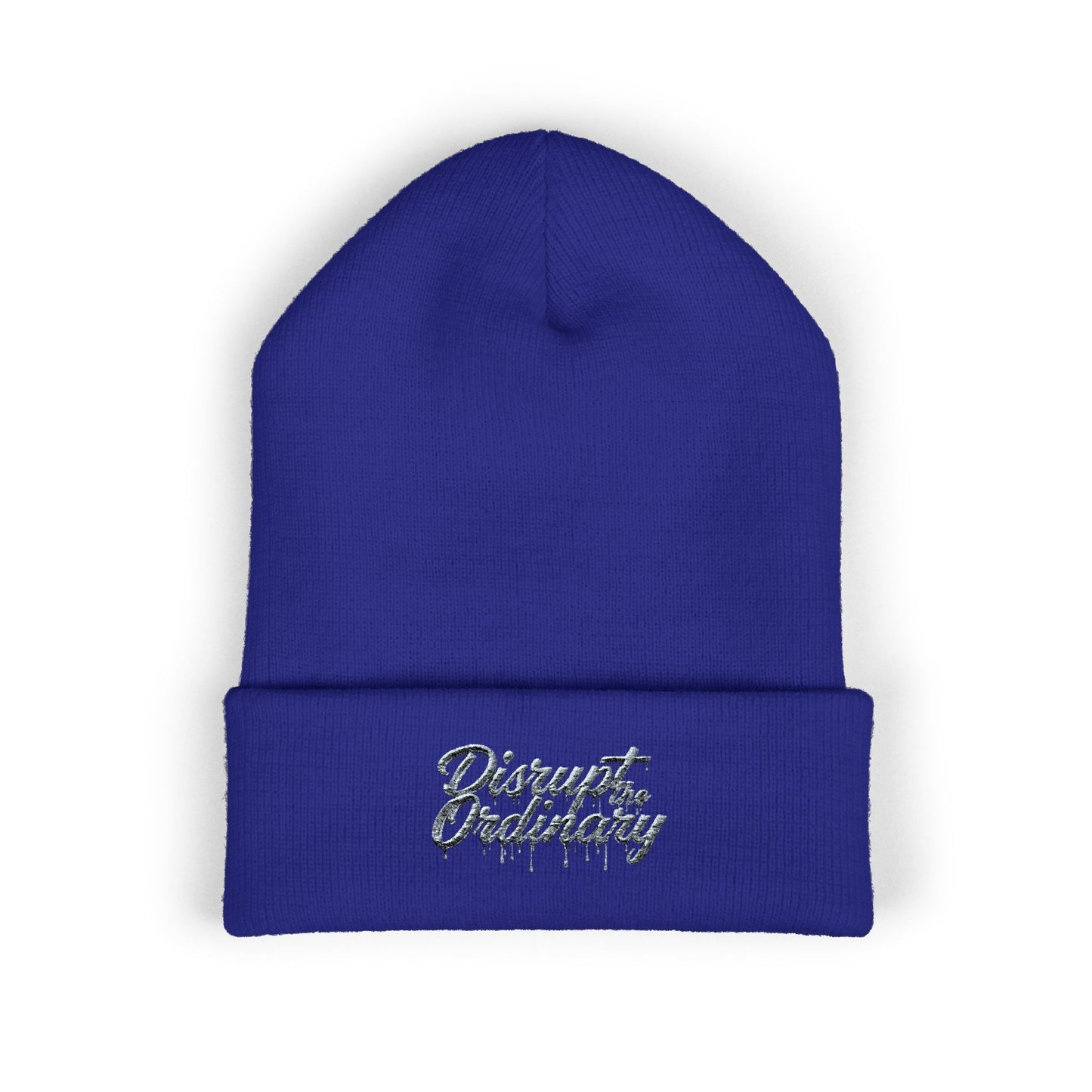 House of Raj “Disrupt the Ordinary” Embroidered Cuffed Beanie, Perfect for Outdoor Activities, Gift for Friends, Fashion Accessory