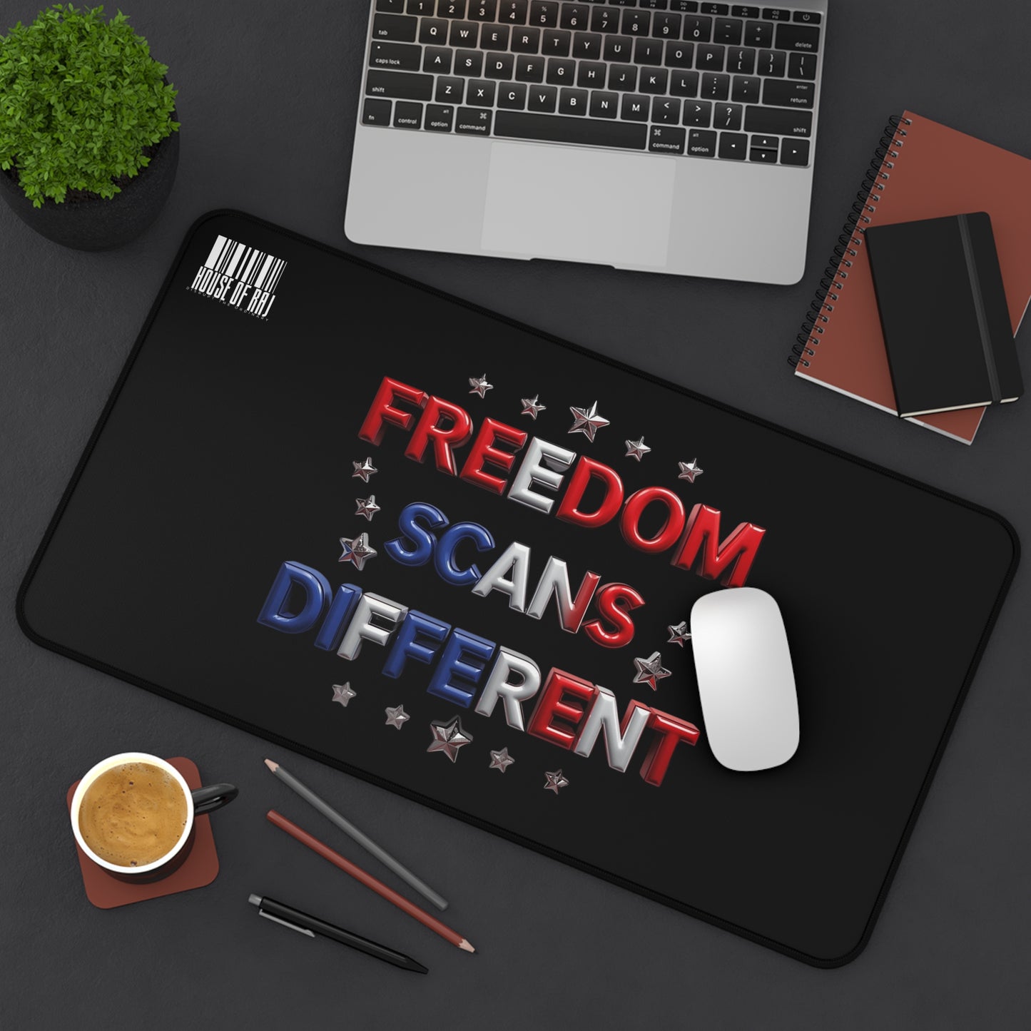 House of Raj Freedom Scans Different Desk Mat, Office Decor, Gamer Mat, Custom Mouse Pad, Gift for Dad