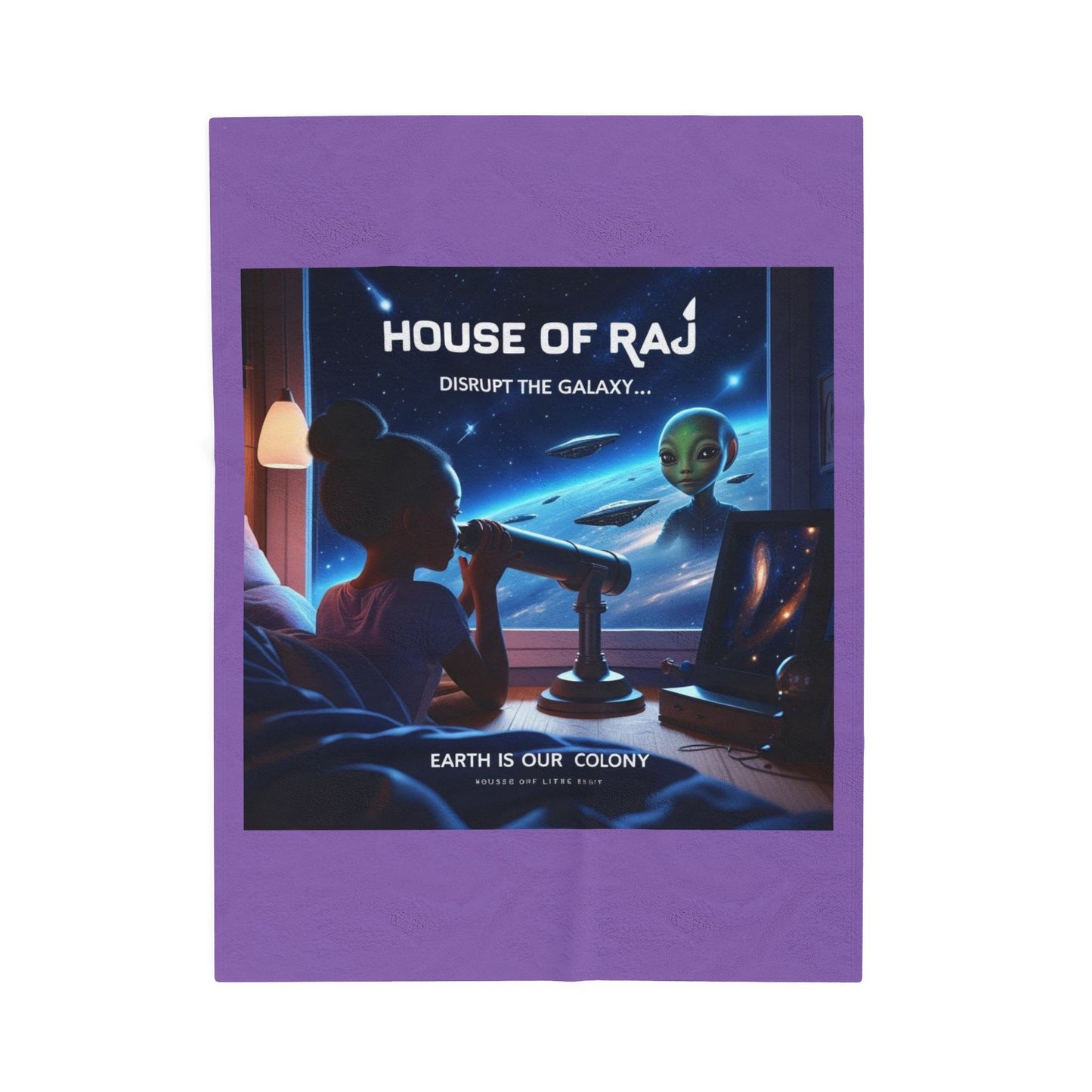 House of Raj “Disrupt the Galaxy: Arri Meets Netuu — Cosmic Dreams” Velveteen Plush Blanket 🌌 - Soft Throw for Stargazers, Space Lovers, Cozy Nights, Gifts for Astronomy Enthusiasts
