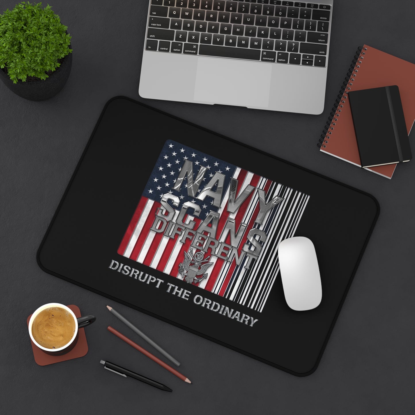 Navy Scans Different Desk Mat - Unique Office Decor, Military Gift, Gaming, Work From Home, Custom Mouse Pad