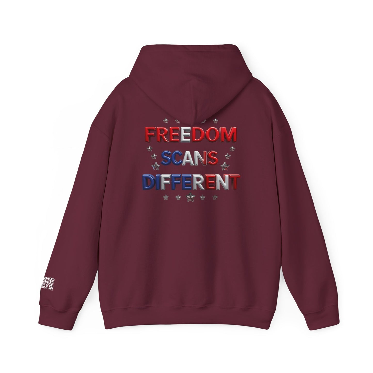 Freedom Scans Different Hooded Sweatshirt, Unisex Pullover, Patriot Hoodie, Graphic Sweatshirt, Election Day Apparel, Gift for Veterans