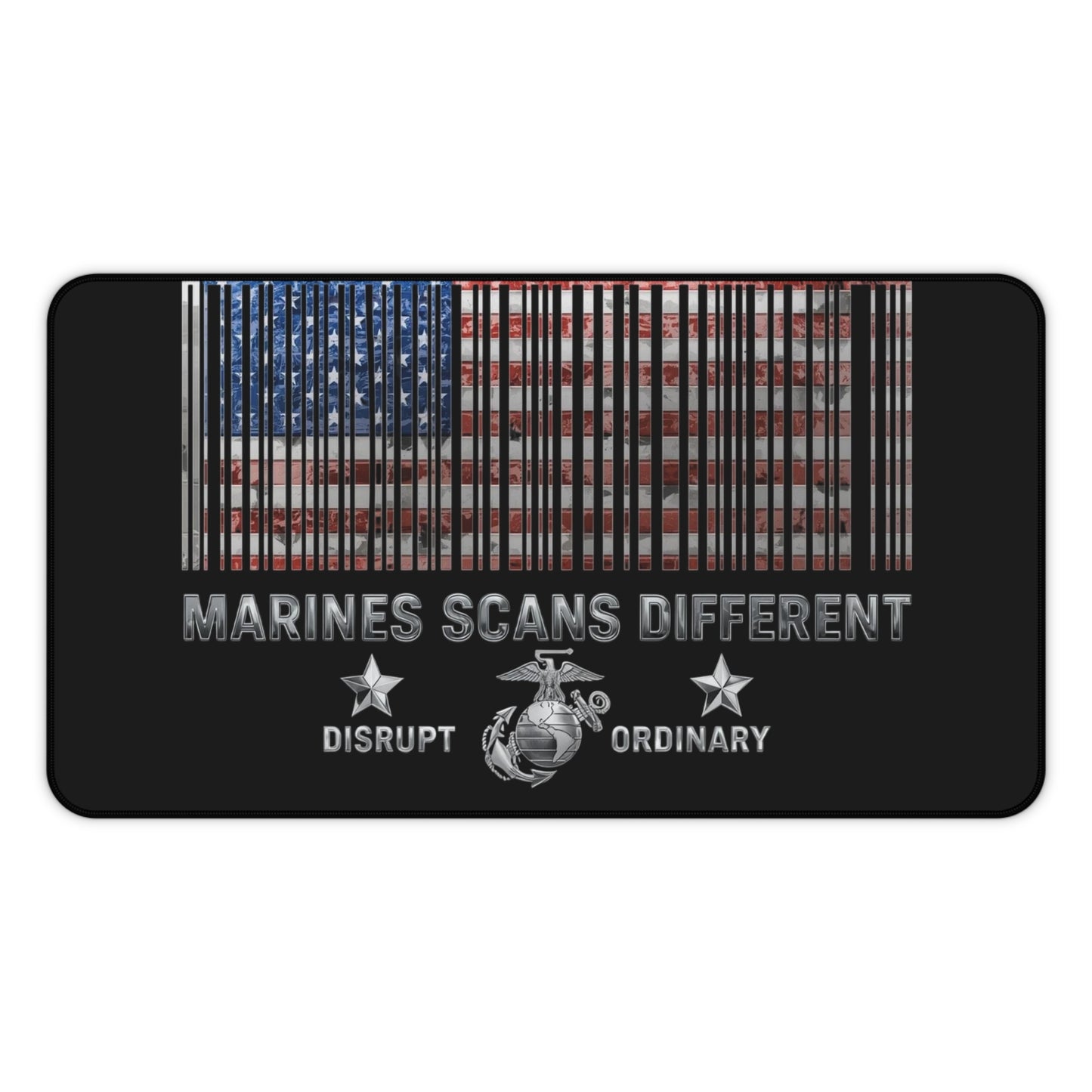 House of Raj Marines Scans Different Desk Mat - Marine Themed, USA Flag, Perfect for Veterans, Gift for Marines, Home Office Decor, Unique Military Decor