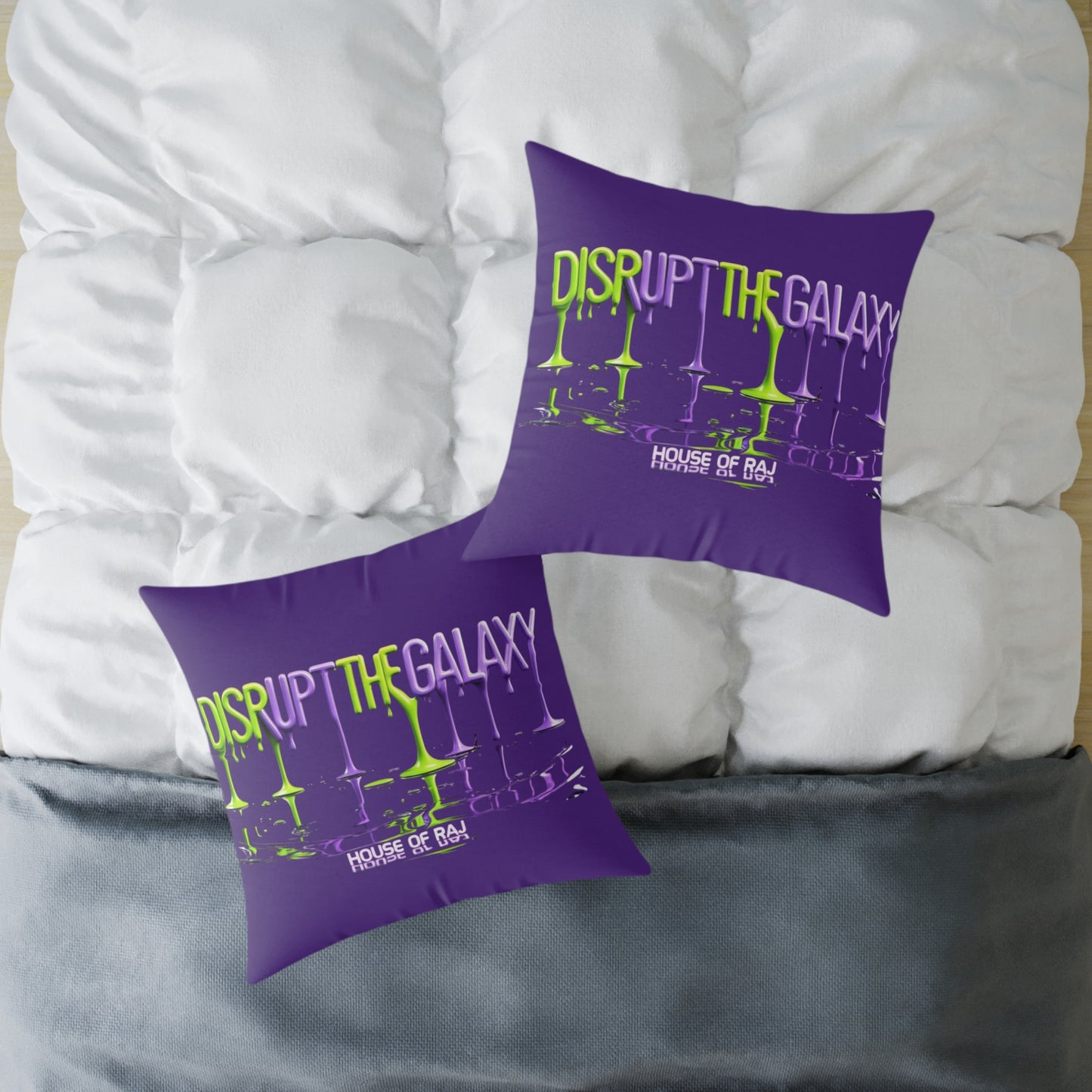House of Raj “Disrupt the Galaxy: Cosmic Vibe” Pillow 🌠, Fun Living Room Cushion, Disrupt the Galaxy Home Accent, Unique Gift for Space Lovers
