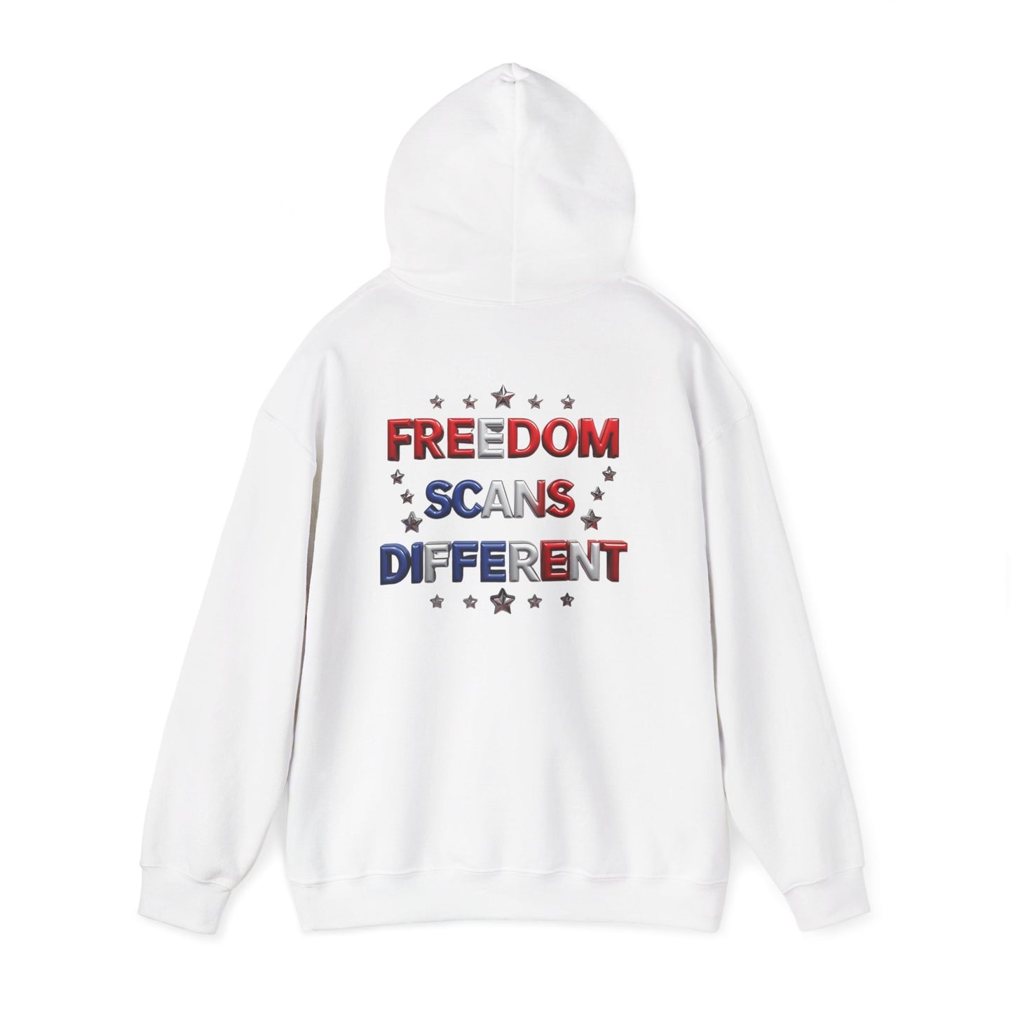 Freedom Scans Different Hooded Sweatshirt, Unisex Pullover, Patriot Hoodie, Graphic Sweatshirt, Election Day Apparel, Gift for Veterans