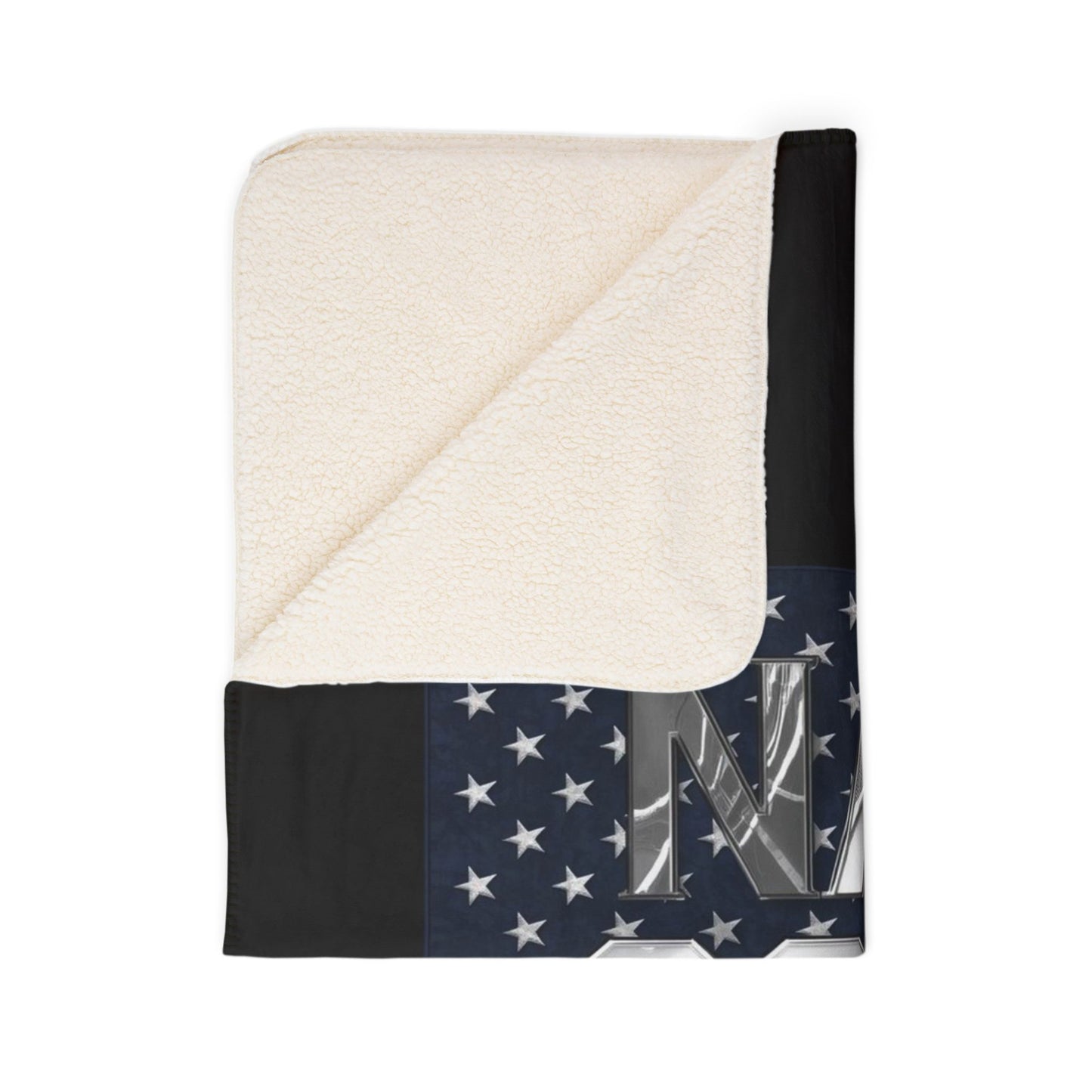 House of Raj “Disrupt the Ordinary” Navy Scans Different Fleece Sherpa Blanket | Navy Theme, Cozy Home Decor, Military Appreciation, Gift for Veterans, Warm Throw Blanket