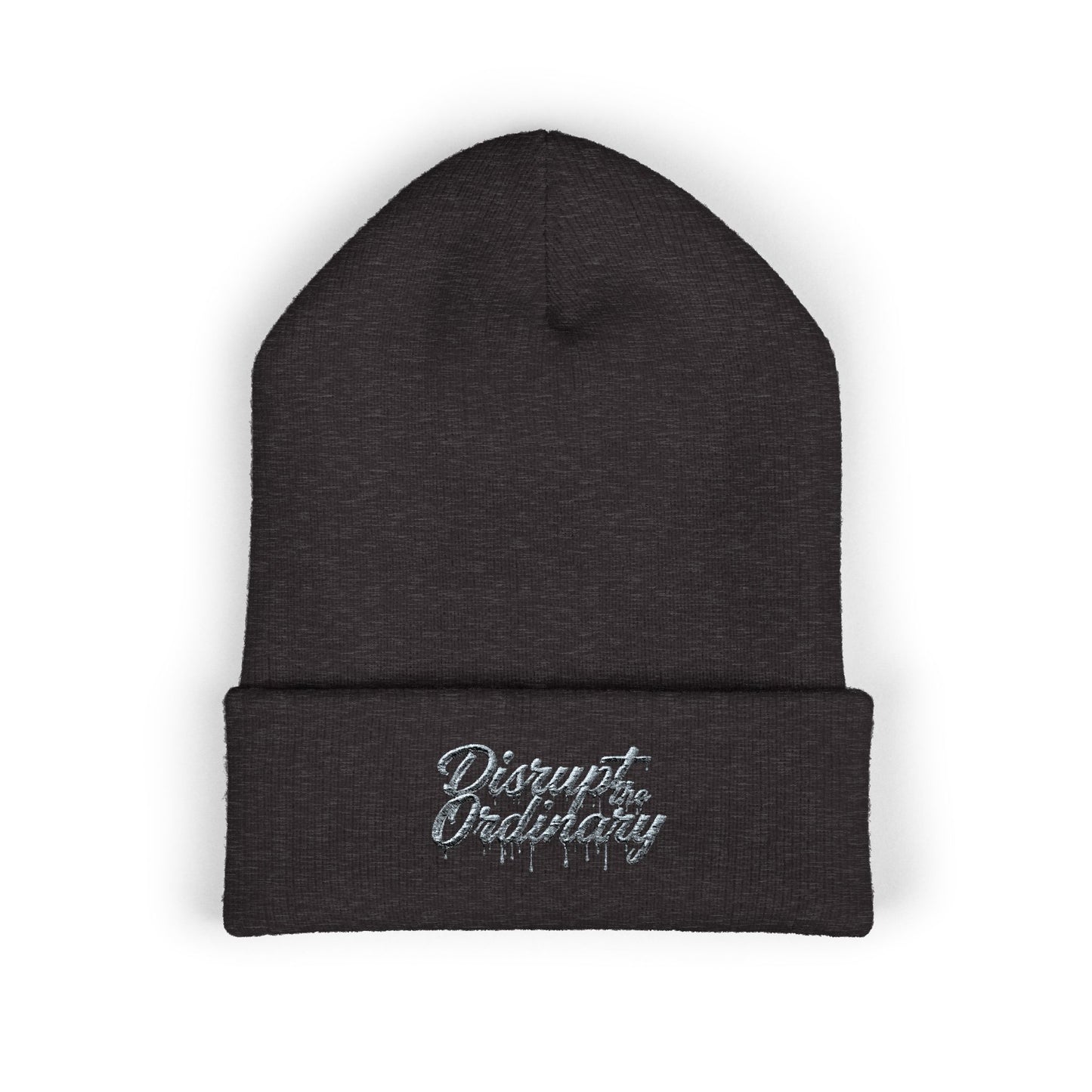House of Raj “Disrupt the Ordinary” Embroidered Cuffed Beanie, Perfect for Outdoor Activities, Gift for Friends, Fashion Accessory