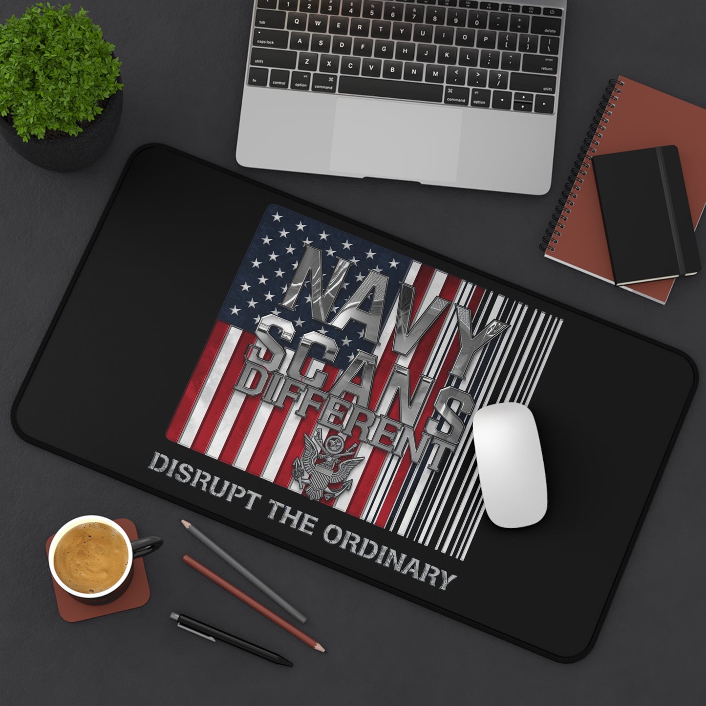 Navy Scans Different Desk Mat - Unique Office Decor, Military Gift, Gaming, Work From Home, Custom Mouse Pad