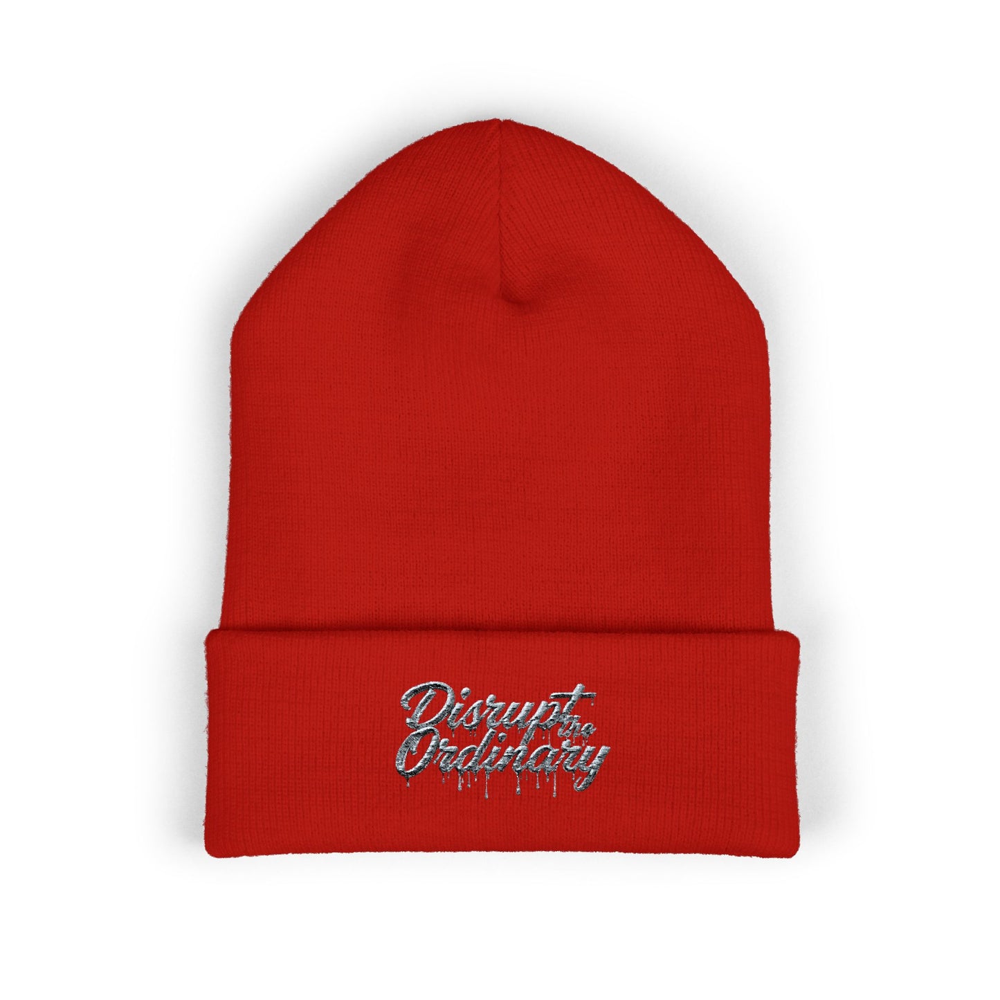 House of Raj “Disrupt the Ordinary” Embroidered Cuffed Beanie, Perfect for Outdoor Activities, Gift for Friends, Fashion Accessory