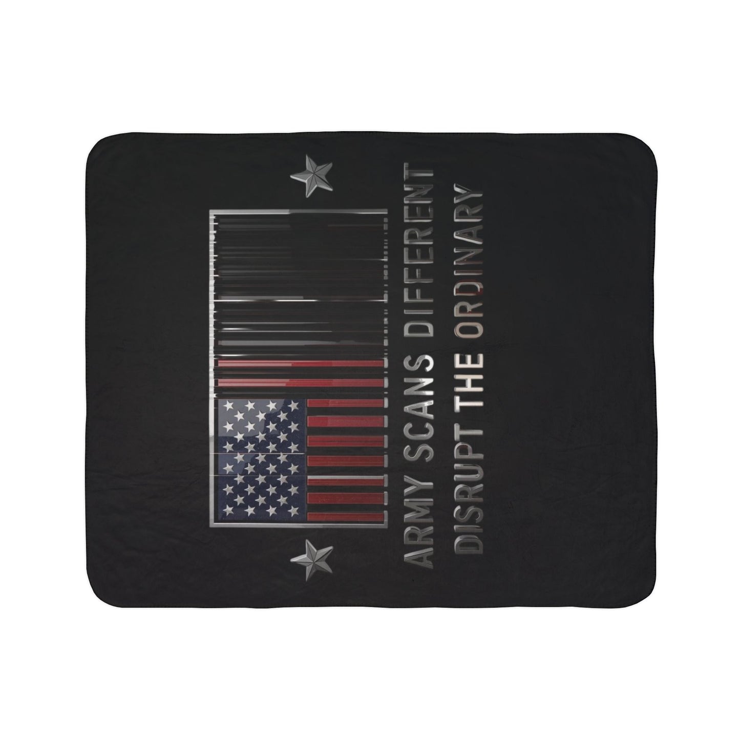 House of Raj “Disrupt the Ordinary” Army Scans Different Fleece Sherpa Blanket, Cozy Throw for Veterans, Military, Army Decor, Unique Gift for Holidays