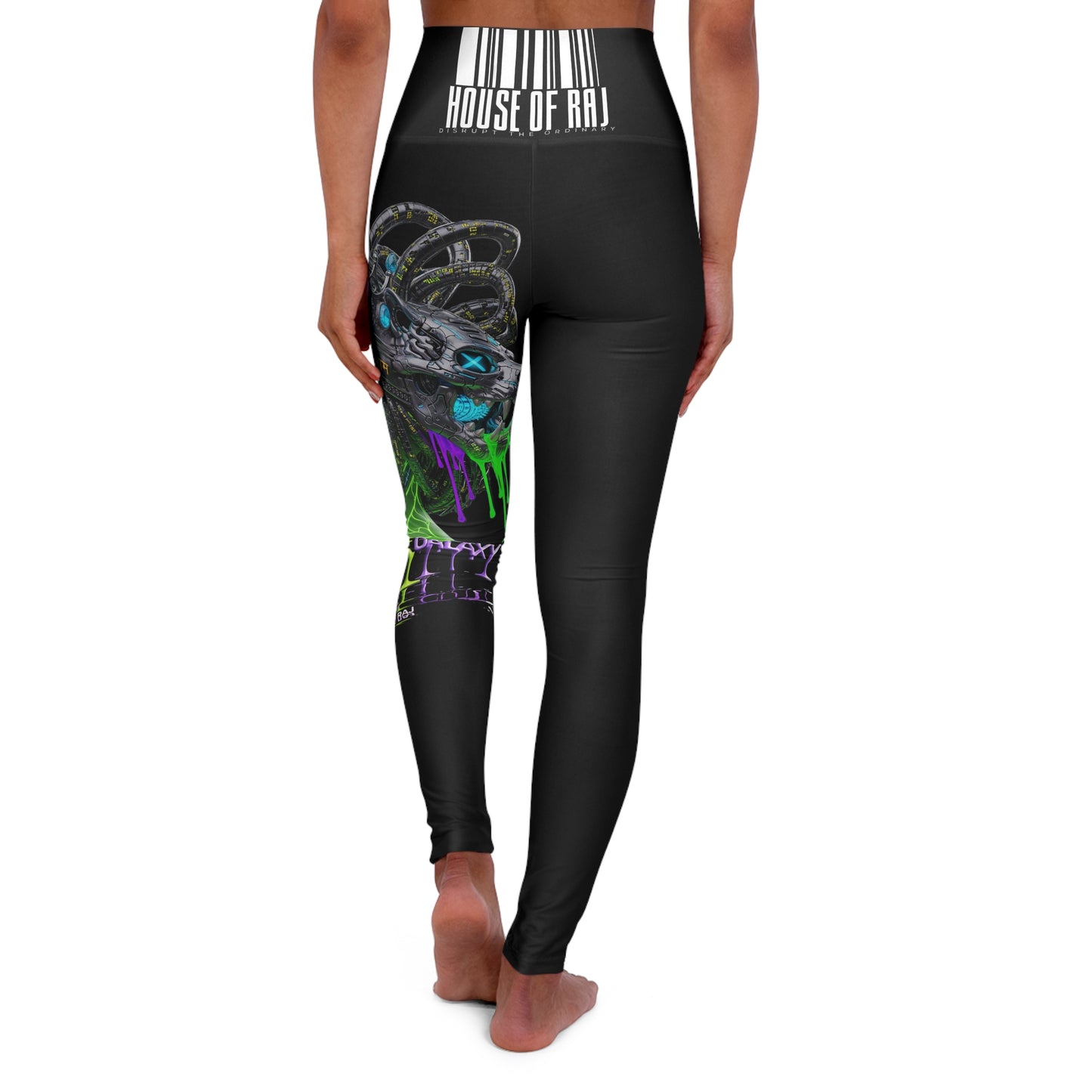 House of Raj “Disrupt the Galaxy” Alien Amirrazul Vibe High-Waisted Yoga Leggings 👽✨ | Trendy Fitness Leggings, Workout Gear, Gift for Yogis, Festival Wear, Unique Sportswear