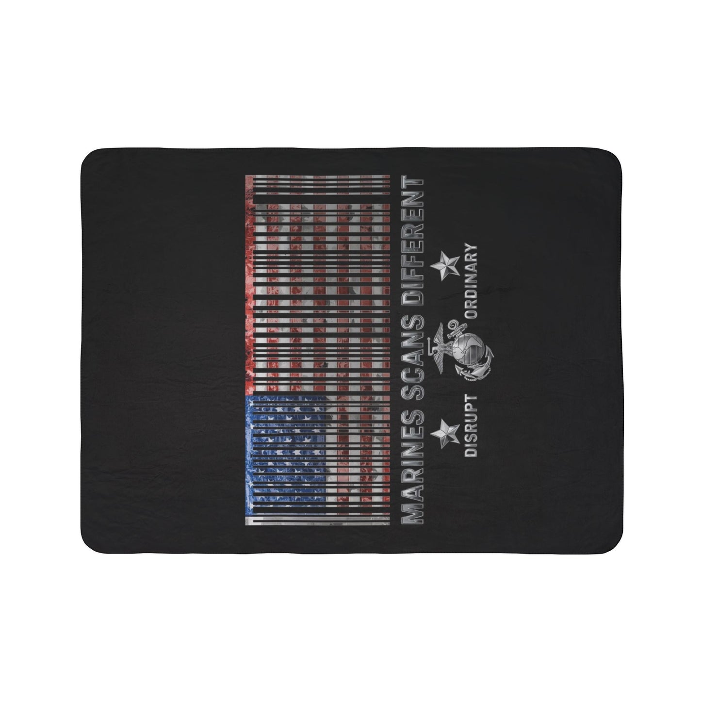 House of Raj “Disrupt the Ordinary” Marines Scan Different Fleece Sherpa Blanket - Cozy Home Decor, Military Tribute, Gift for Veterans, Warmth for Celebrations, American Pride