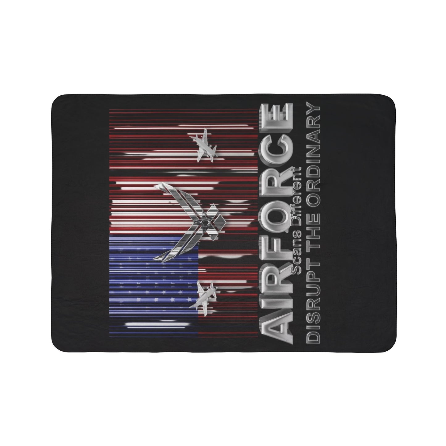 House of Raj “Disrupt the Ordinary” Air Force Scans Different Fleece Sherpa Blanket, Cozy Military Throw for Veterans, Home Decor, Gift for Airmen, Patriotic Blanket