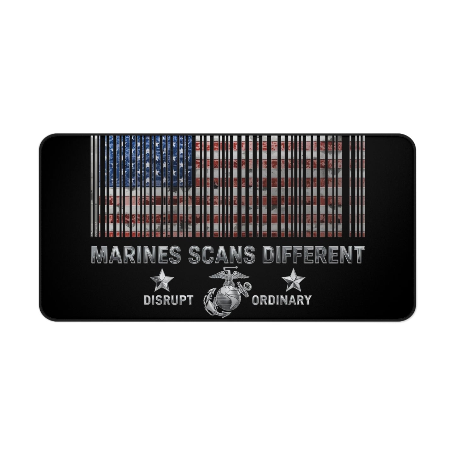 House of Raj Marines Scans Different Desk Mat - Marine Themed, USA Flag, Perfect for Veterans, Gift for Marines, Home Office Decor, Unique Military Decor