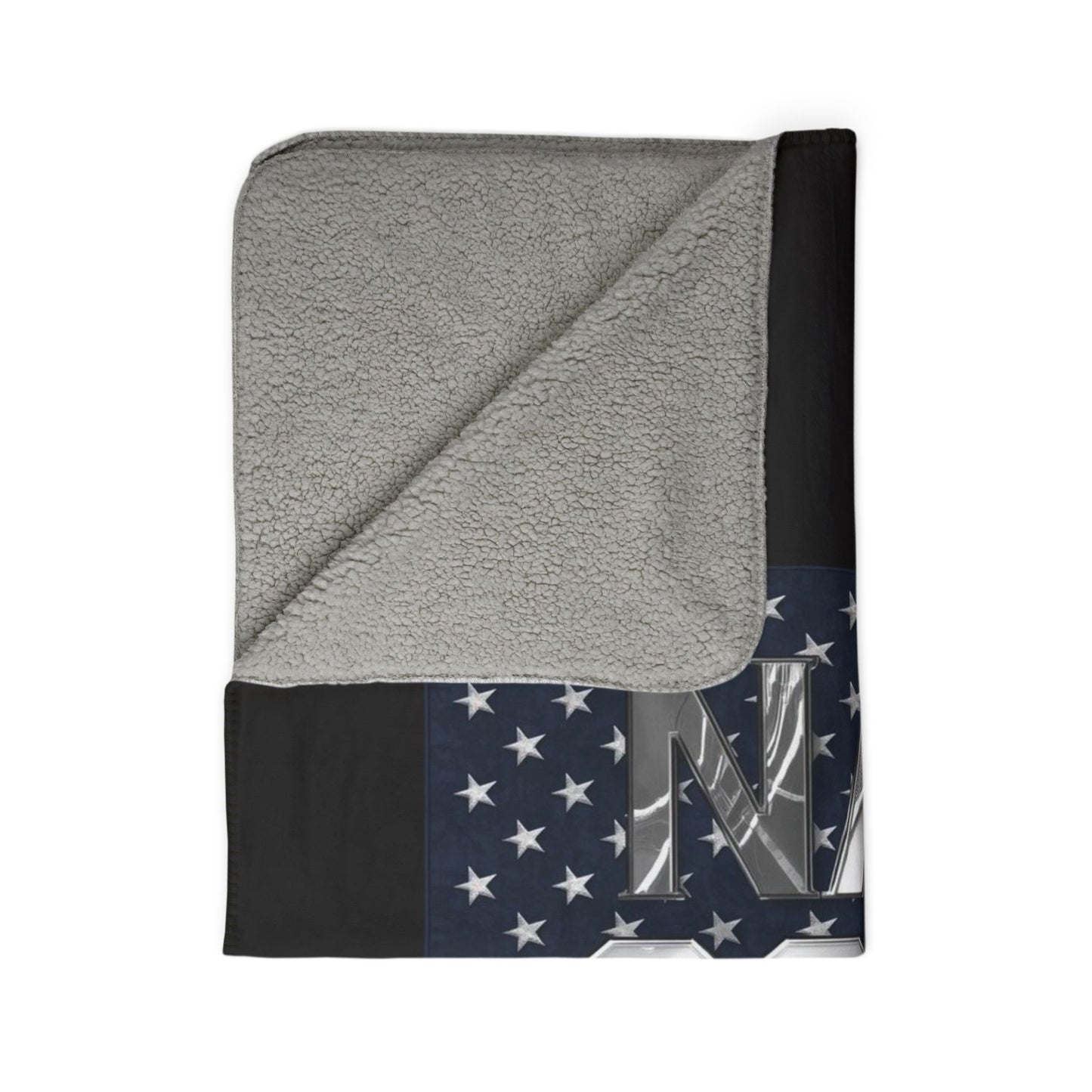 House of Raj “Disrupt the Ordinary” Navy Scans Different Fleece Sherpa Blanket | Navy Theme, Cozy Home Decor, Military Appreciation, Gift for Veterans, Warm Throw Blanket