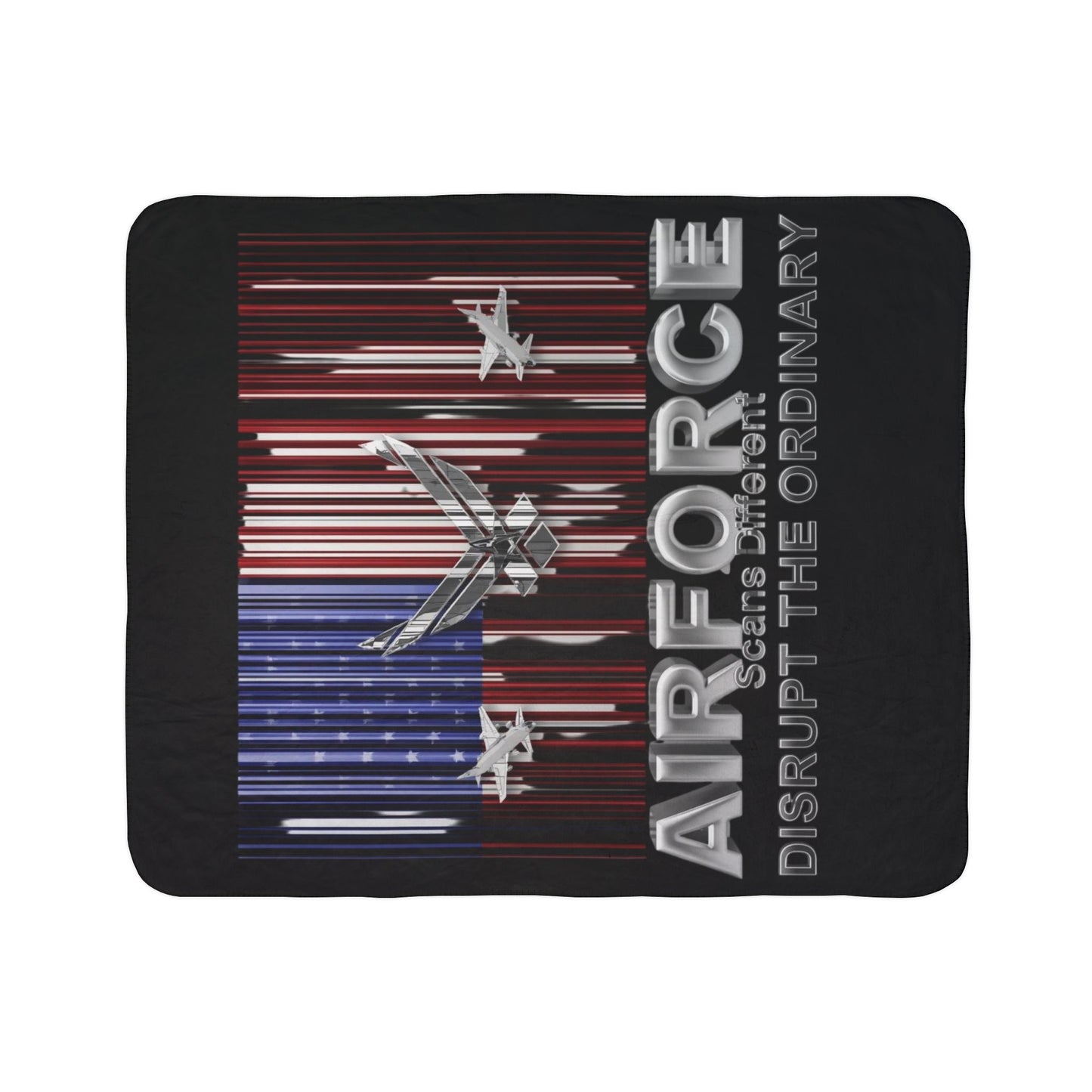 House of Raj “Disrupt the Ordinary” Air Force Scans Different Fleece Sherpa Blanket, Cozy Military Throw for Veterans, Home Decor, Gift for Airmen, Patriotic Blanket