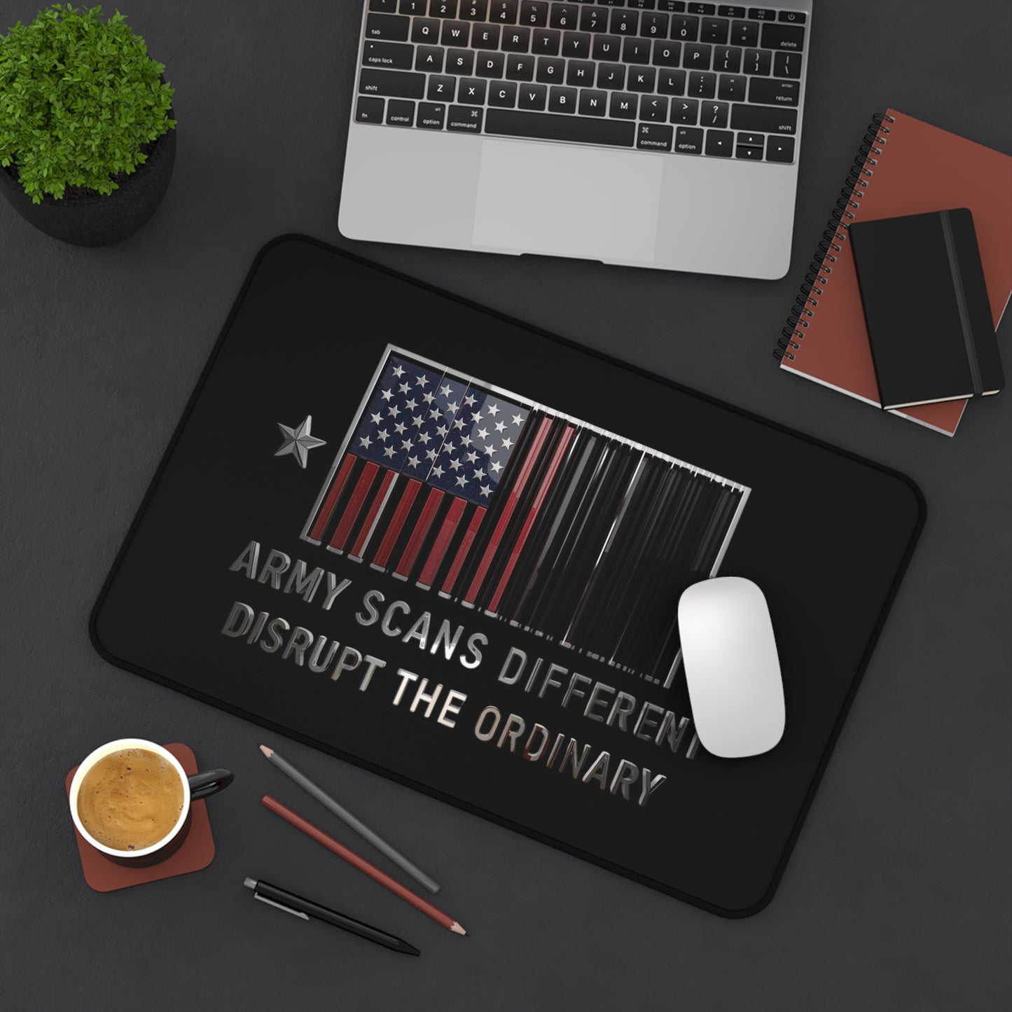 House of Raj Army Scans Different Desk Mat: Unique Army Scans Design, Stylish Office Decor, Gamer Gift, Patriotic Desk Accessory, Home Office Must-Have