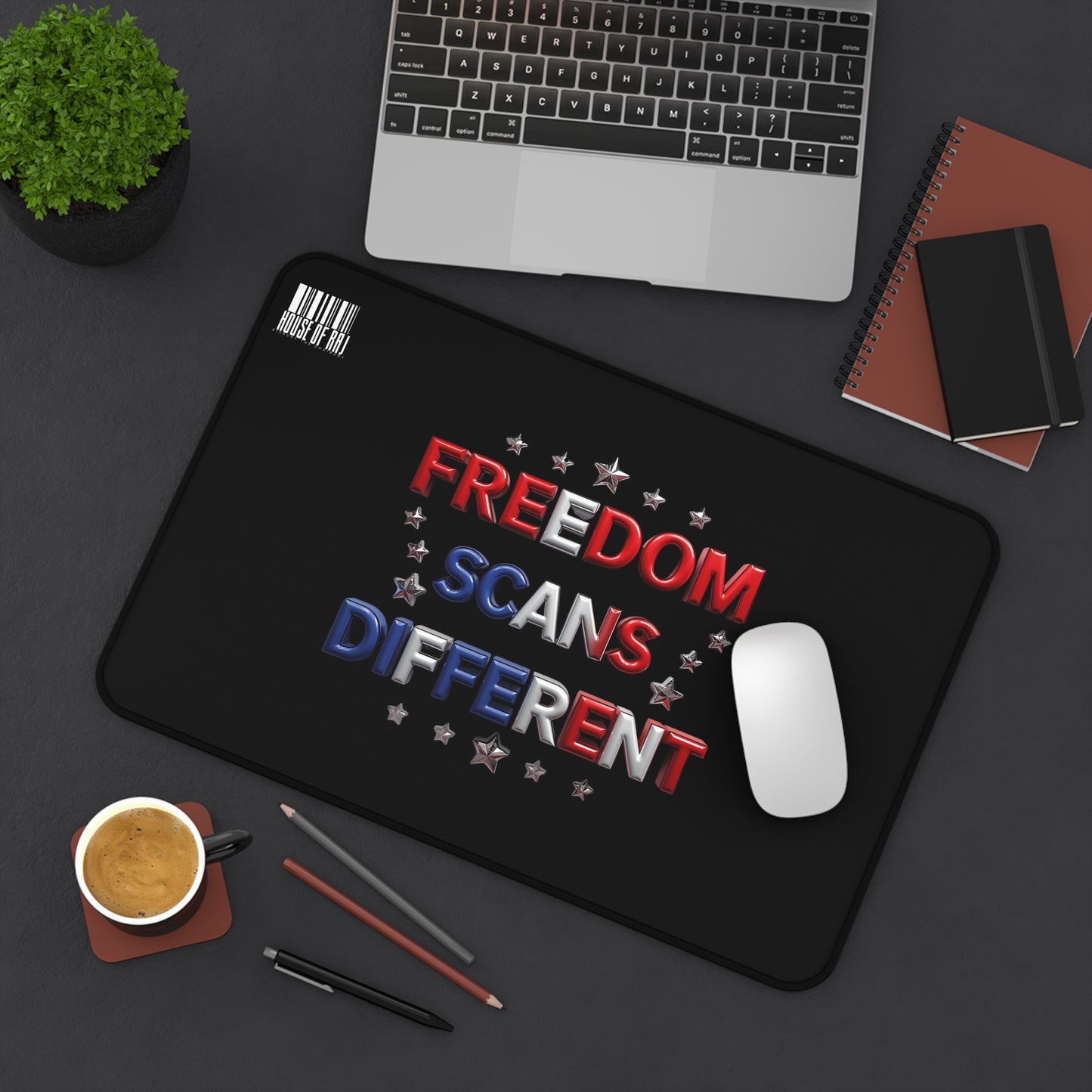 House of Raj Freedom Scans Different Desk Mat, Office Decor, Gamer Mat, Custom Mouse Pad, Gift for Dad