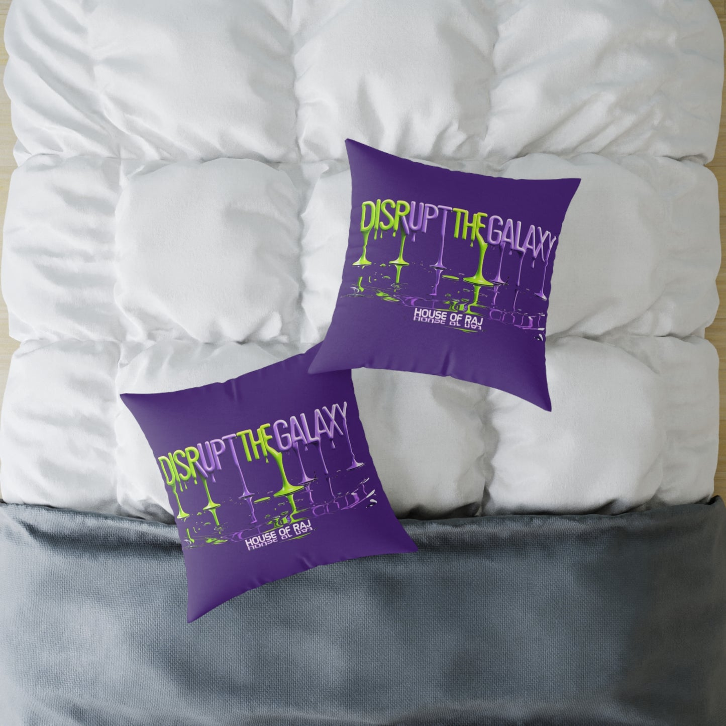 House of Raj “Disrupt the Galaxy: Cosmic Vibe” Pillow 🌠, Fun Living Room Cushion, Disrupt the Galaxy Home Accent, Unique Gift for Space Lovers
