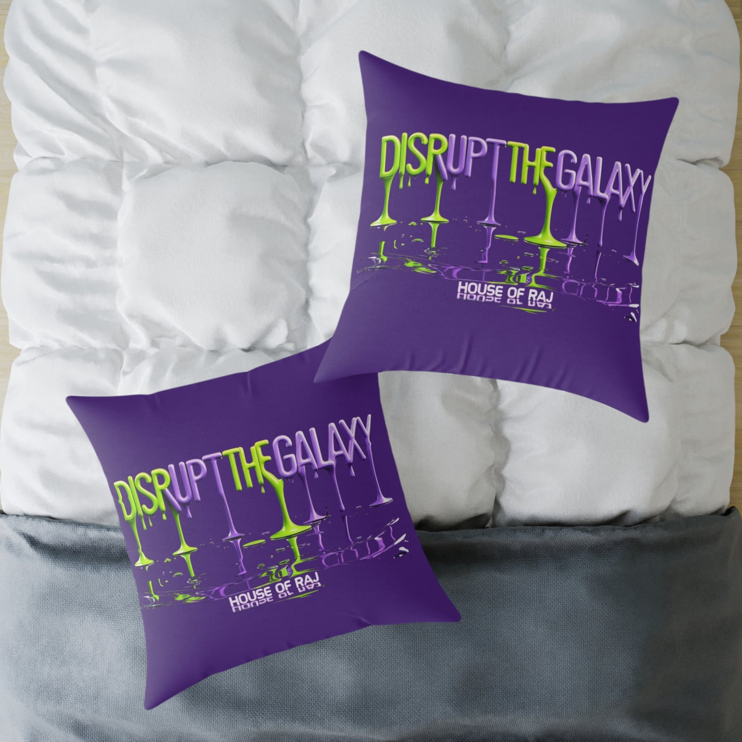 House of Raj “Disrupt the Galaxy: Cosmic Vibe” Pillow 🌠, Fun Living Room Cushion, Disrupt the Galaxy Home Accent, Unique Gift for Space Lovers
