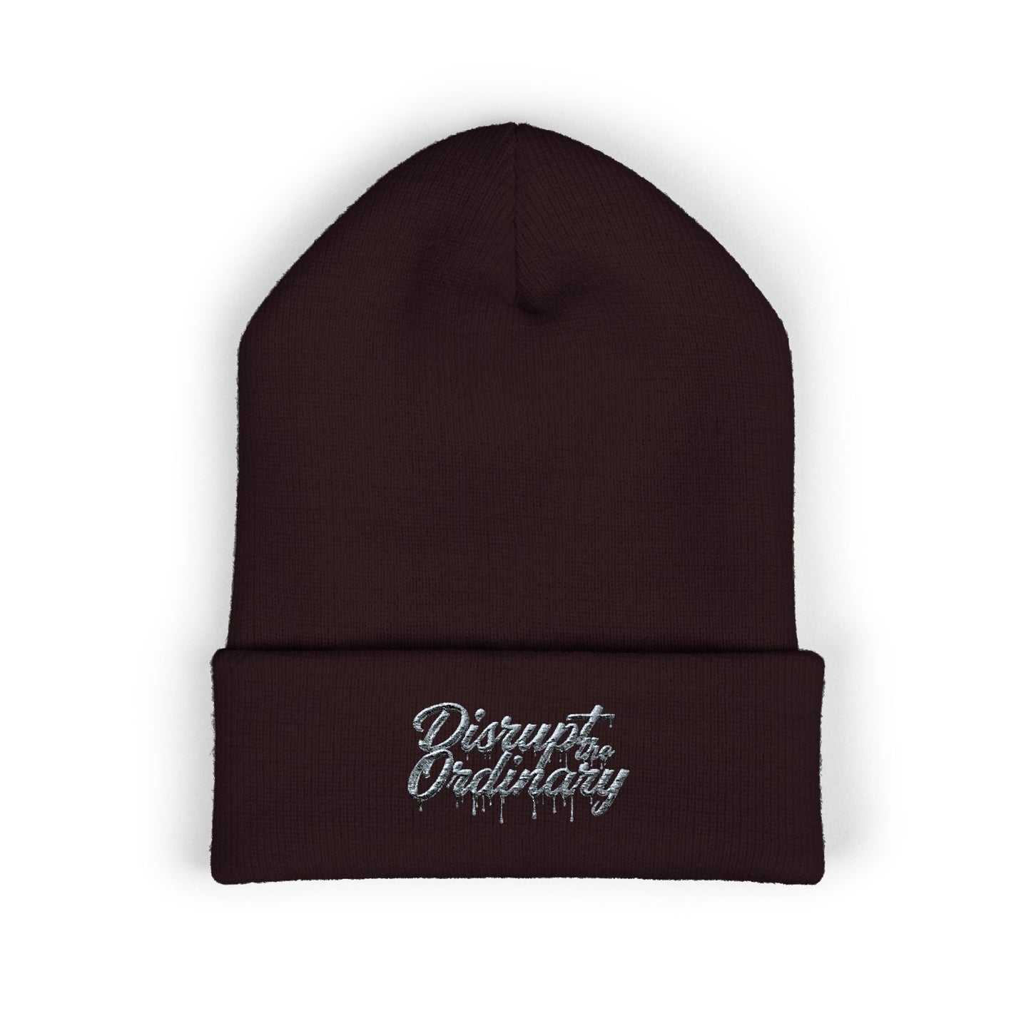 House of Raj “Disrupt the Ordinary” Embroidered Cuffed Beanie, Perfect for Outdoor Activities, Gift for Friends, Fashion Accessory