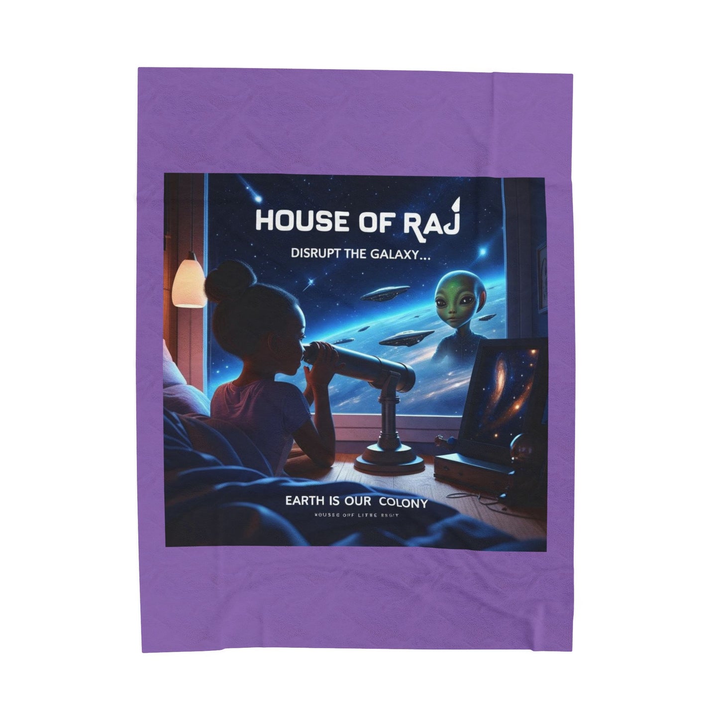 House of Raj “Disrupt the Galaxy: Arri Meets Netuu — Cosmic Dreams” Velveteen Plush Blanket 🌌 - Soft Throw for Stargazers, Space Lovers, Cozy Nights, Gifts for Astronomy Enthusiasts