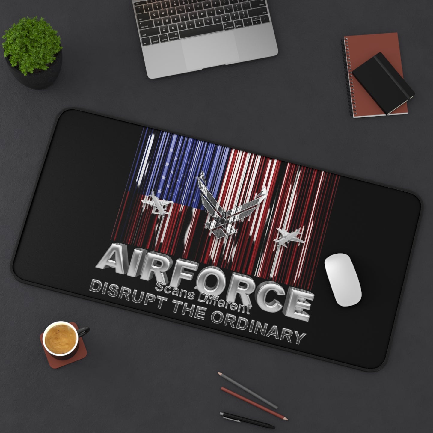 House of Raj Airforce Scans Different Desk Mat - Airforce Design, Military Decor, Gaming Accessory, Office Mat, Unique Gift, Home Office Essentials