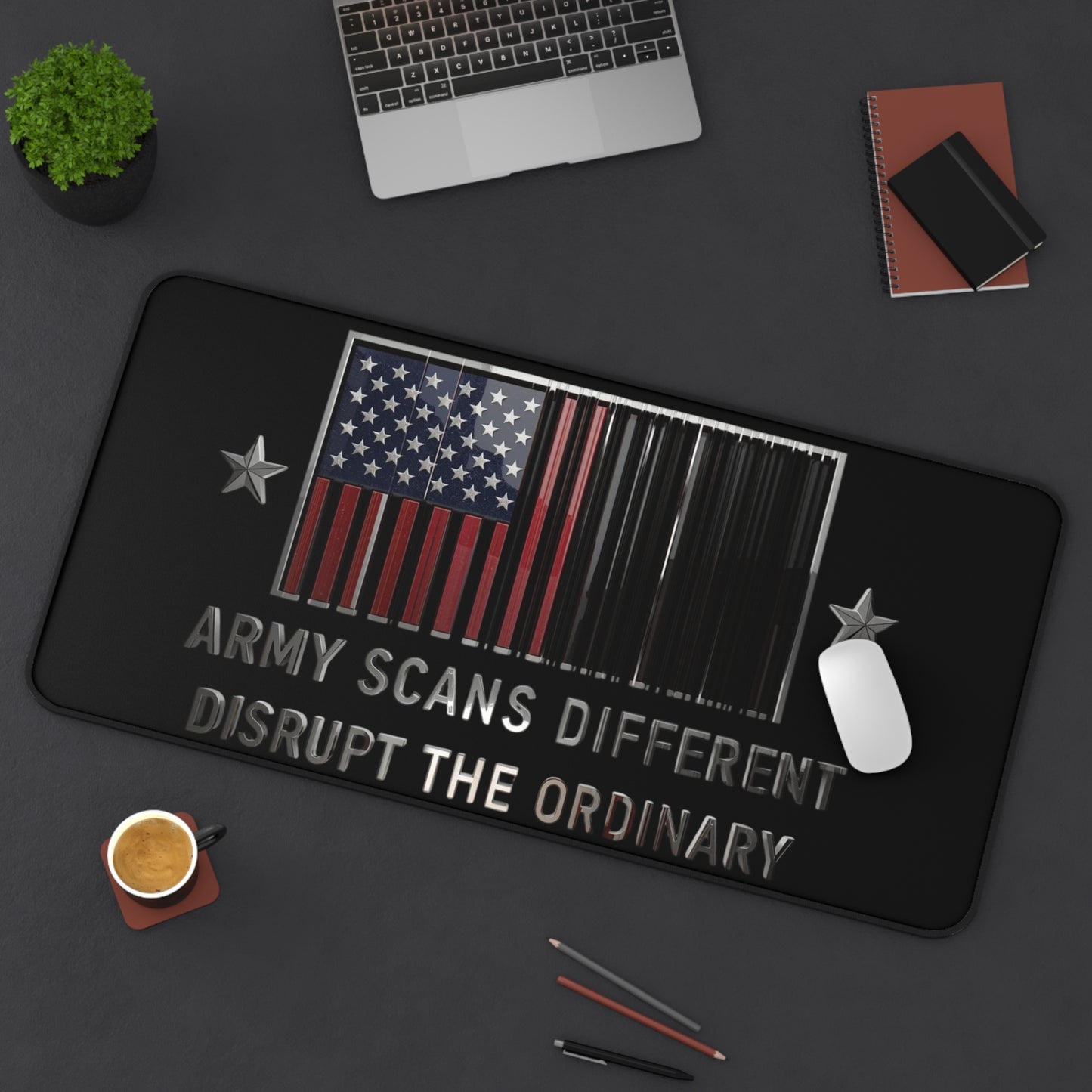 House of Raj Army Scans Different Desk Mat: Unique Army Scans Design, Stylish Office Decor, Gamer Gift, Patriotic Desk Accessory, Home Office Must-Have