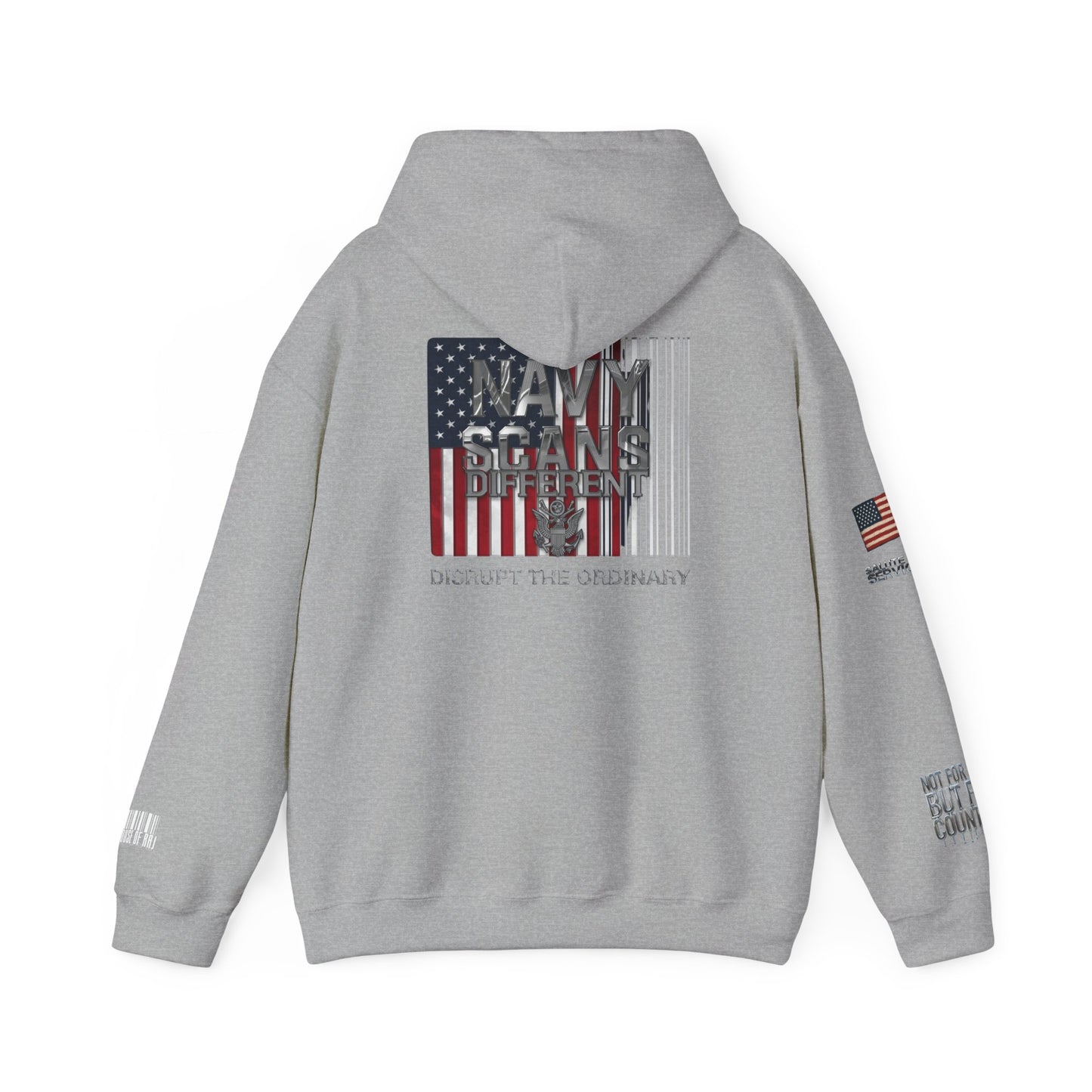 Navy Scans Different Hoodie Unisex, American Flag Style, Perfect for Independence Day, Casual Wear, Gift for Men and Women