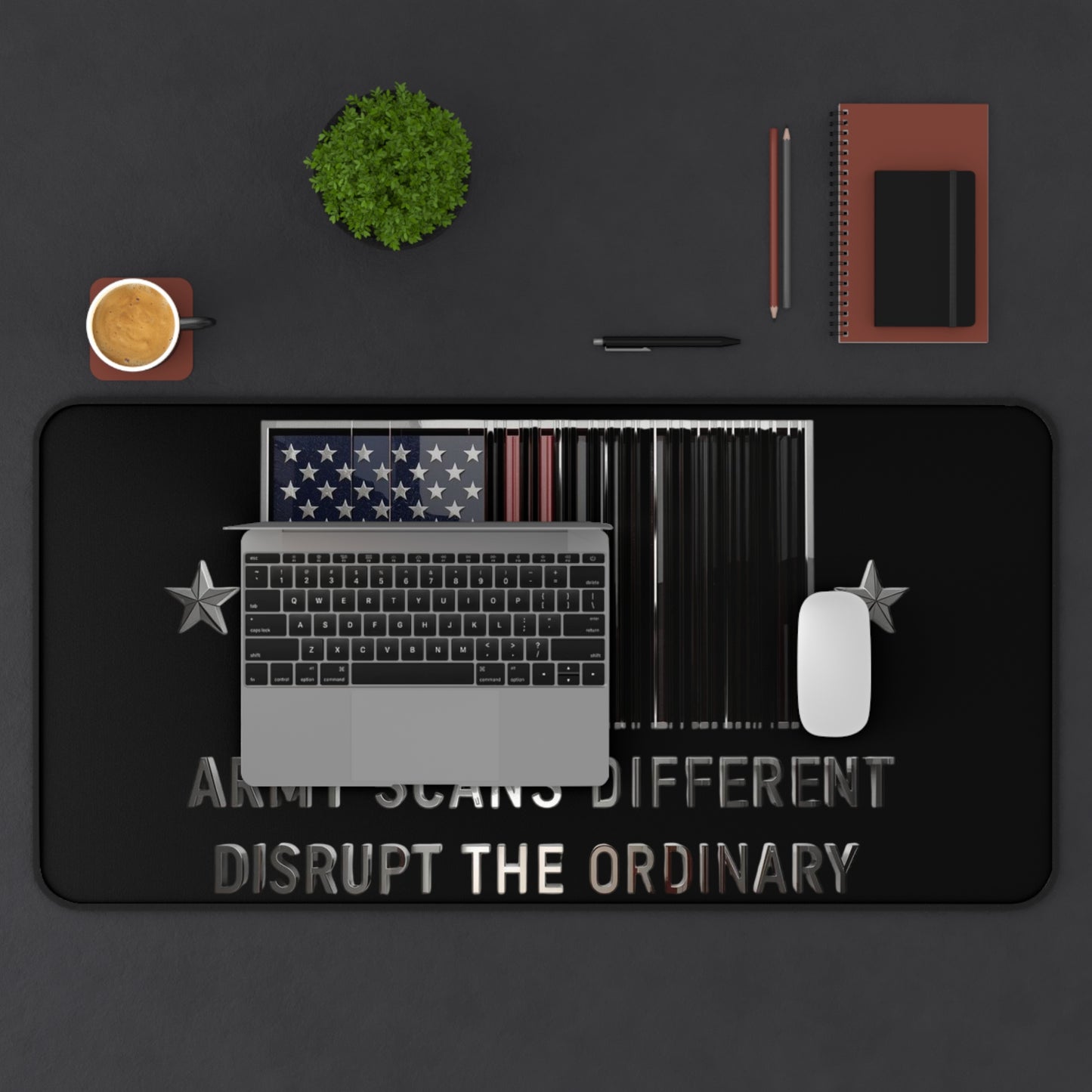 House of Raj Army Scans Different Desk Mat: Unique Army Scans Design, Stylish Office Decor, Gamer Gift, Patriotic Desk Accessory, Home Office Must-Have