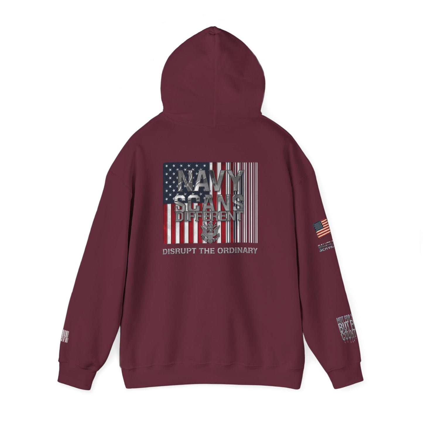 Navy Scans Different Hoodie Unisex, American Flag Style, Perfect for Independence Day, Casual Wear, Gift for Men and Women