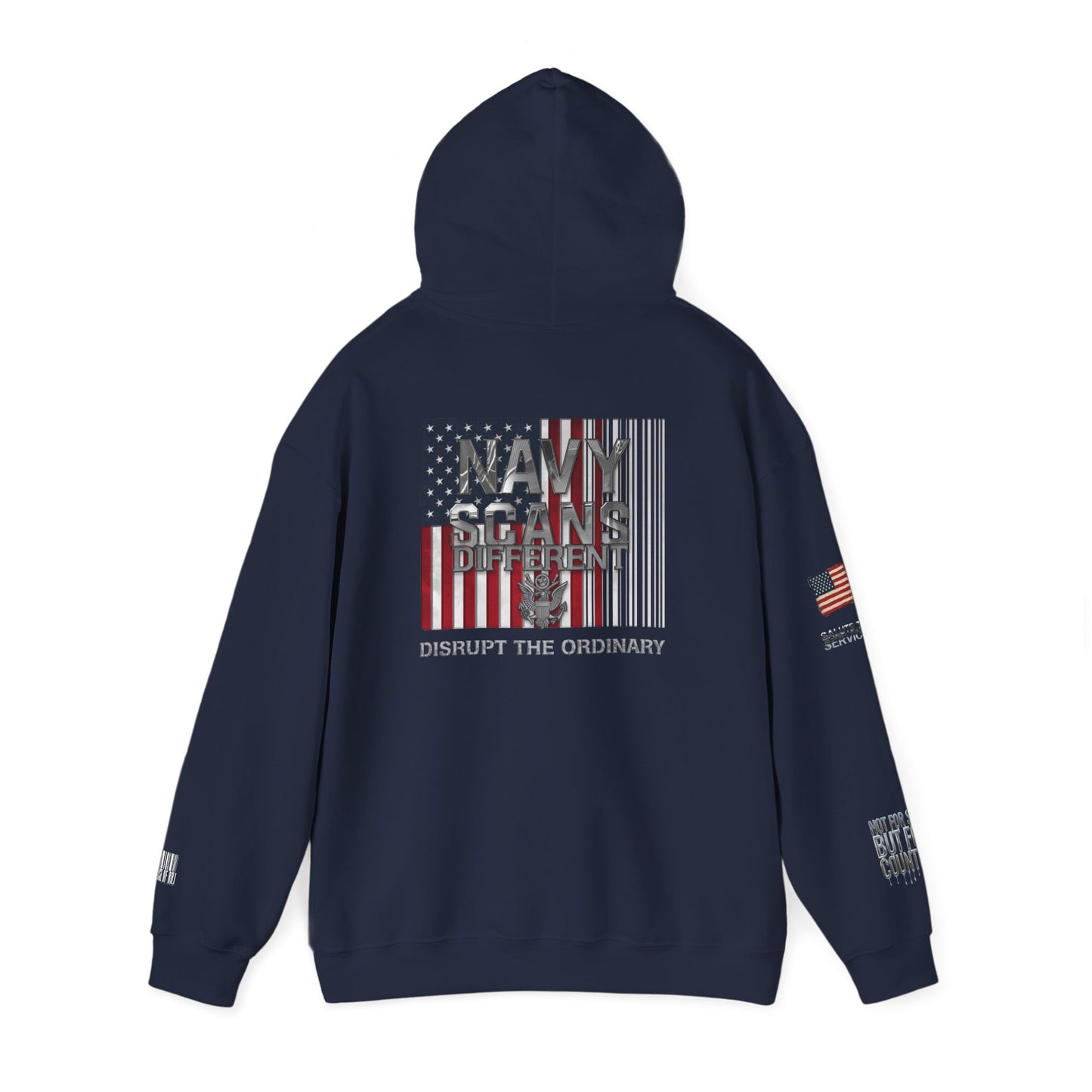 Navy Scans Different Hoodie Unisex, American Flag Style, Perfect for Independence Day, Casual Wear, Gift for Men and Women