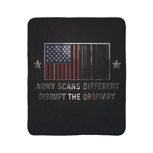 House of Raj “Disrupt the Ordinary” Army Scans Different Fleece Sherpa Blanket, Cozy Throw for Veterans, Military, Army Decor, Unique Gift for Holidays
