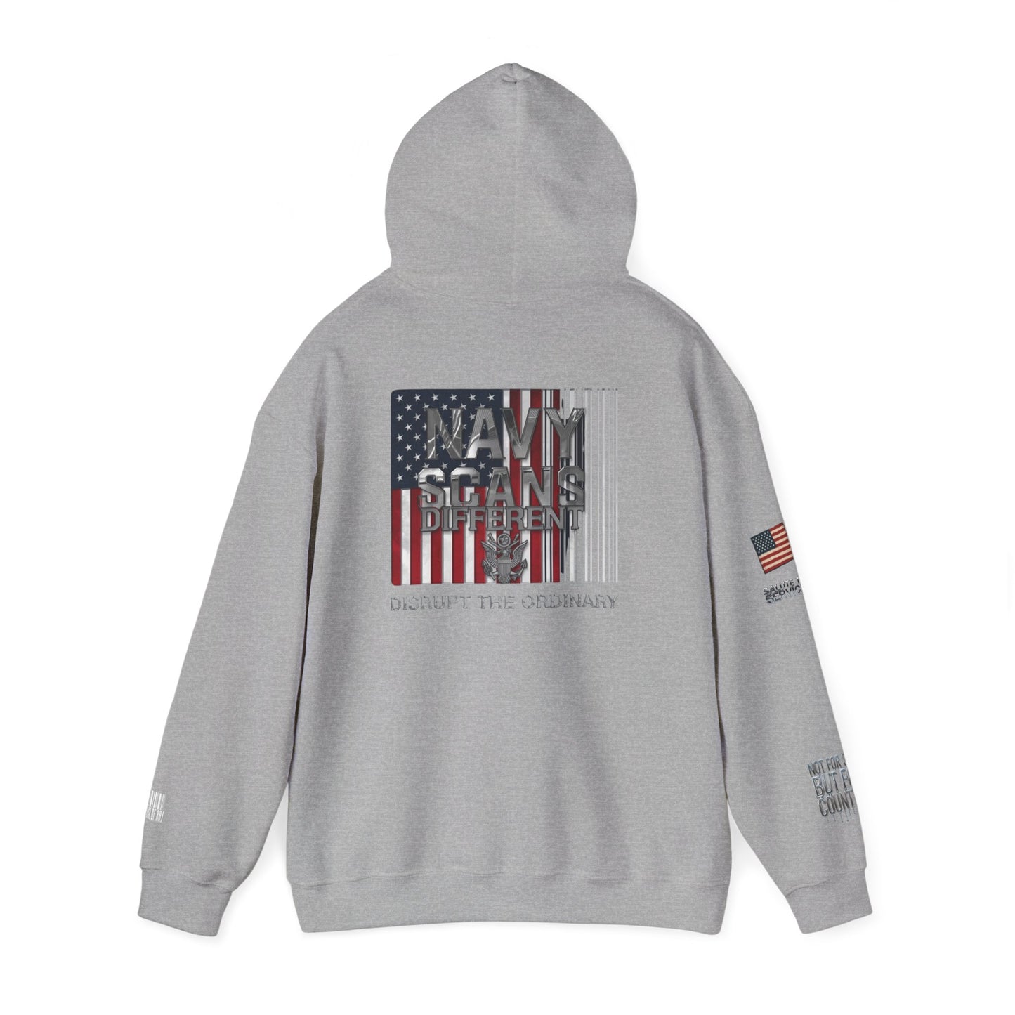 Navy Scans Different Hoodie Unisex, American Flag Style, Perfect for Independence Day, Casual Wear, Gift for Men and Women